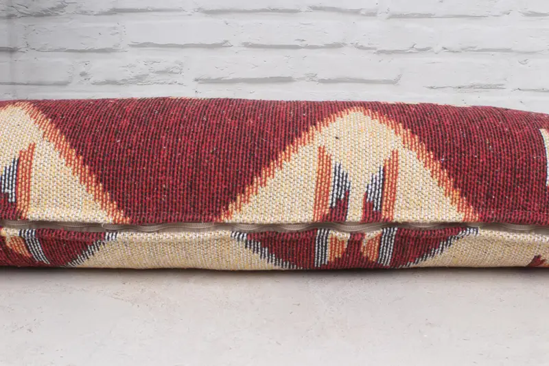 Cushion Case, Kilim Pillow Cover, Outdoor Pillow Case, Toss Pillow Cover, Vintage Kilim Pillow, 12x36 Red Pillow, Throw Kilim Pillow - 4