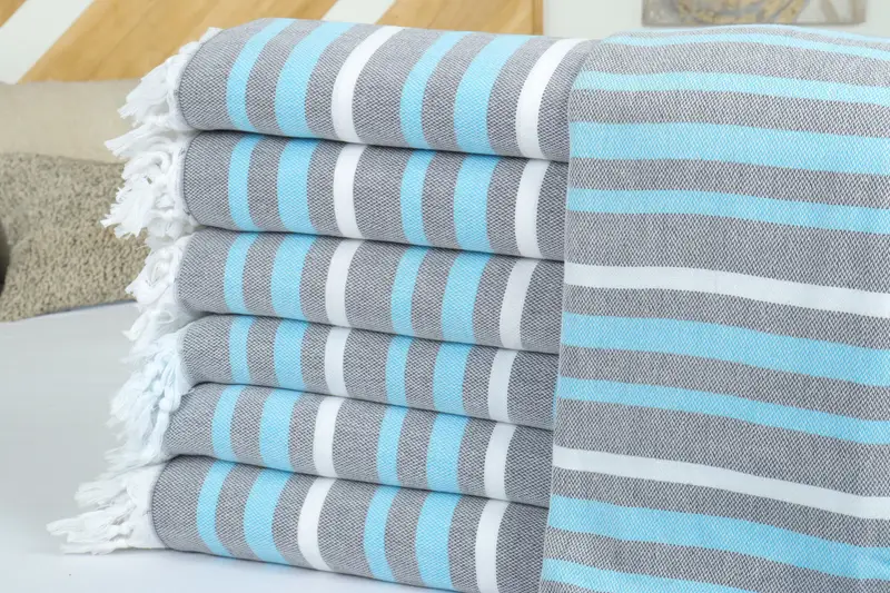 Turkish Blanket, Halloween Blanket, Monogram Blanket, Decorative Blanket, Gift For Bride, Turkish Cotton Throw Blanket, 84x64 Cotton Striped Towel - 2