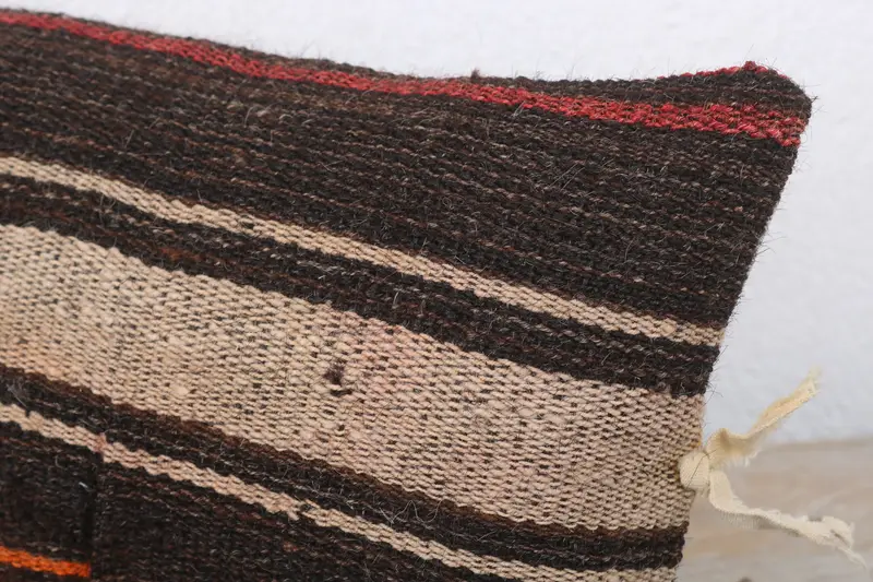 Throw Kilim Pillow, Interior Designer Pillow, Home Decor Pillow, 8x16 Brown Cushion Cover, Cushion, One Of A Kind Pillow Cover - 5