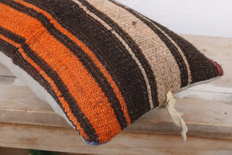 Throw Kilim Pillow, Interior Designer Pillow, Home Decor Pillow, 8x16 Brown Cushion Cover, Cushion, One Of A Kind Pillow Cover - 6