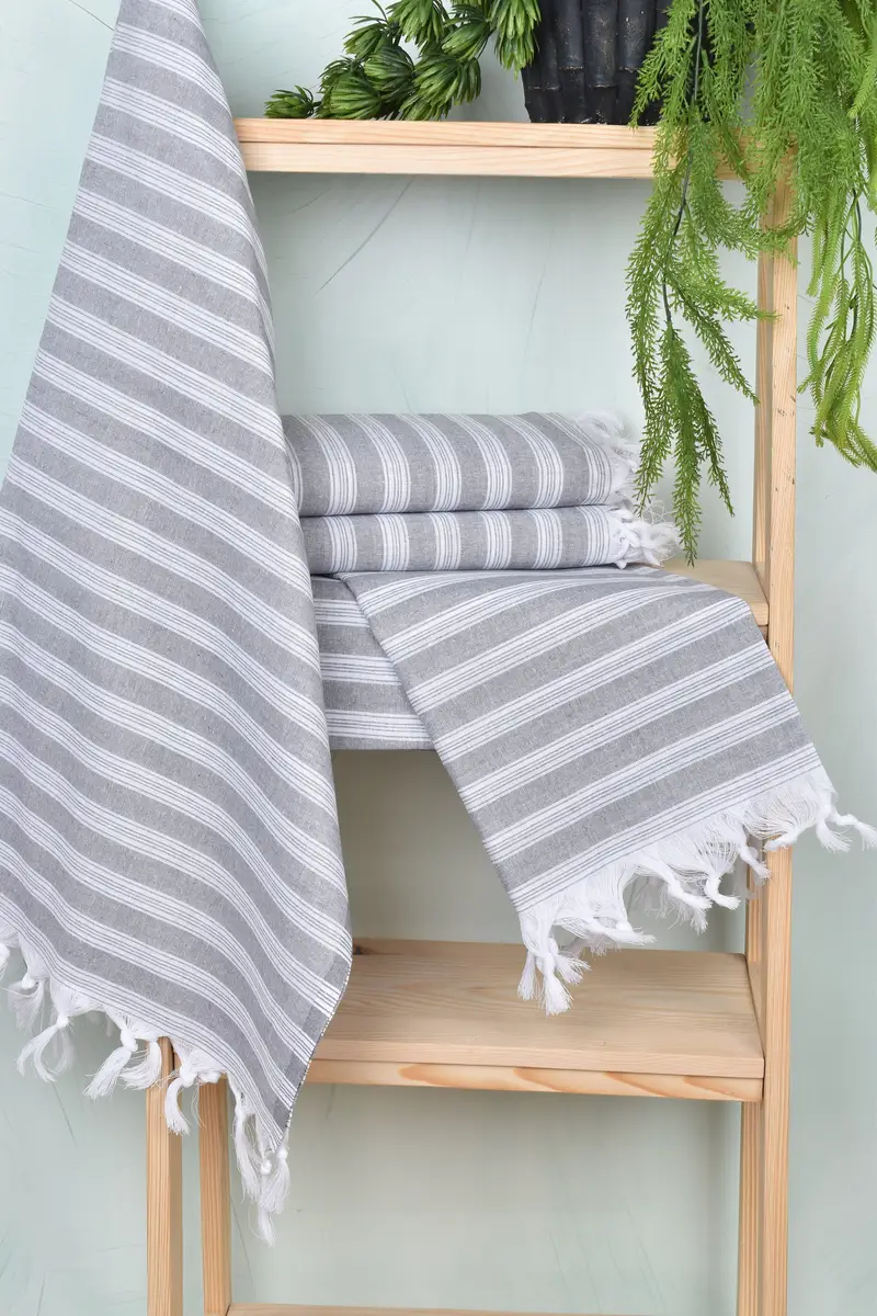 70x40 Cotton Striped Towel, Best Wedding Gift, Housewarming Gift, Christmas Favors, Sand-free towel, Personalized Gift, Beach Wedding Favor - 6