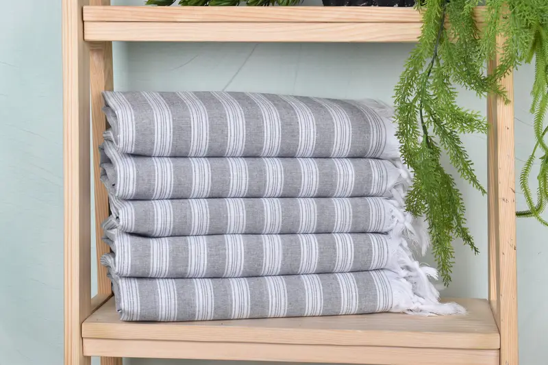 70x40 Cotton Striped Towel, Best Wedding Gift, Housewarming Gift, Christmas Favors, Sand-free towel, Personalized Gift, Beach Wedding Favor - 1