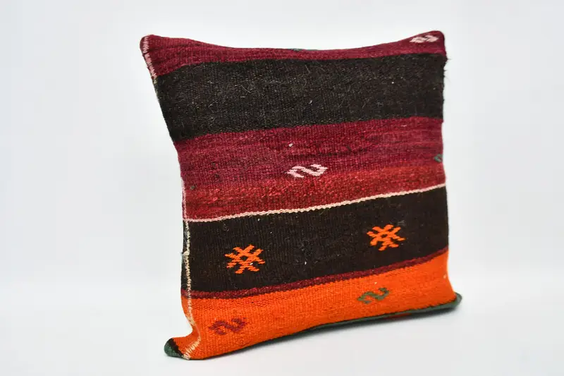 Vintage Kilim Throw Pillow, 20x20 Brown Pillow Cover, Pillow Case, Tribal Cushion Case, Pillow for Sofa, Boho Pillow - 3