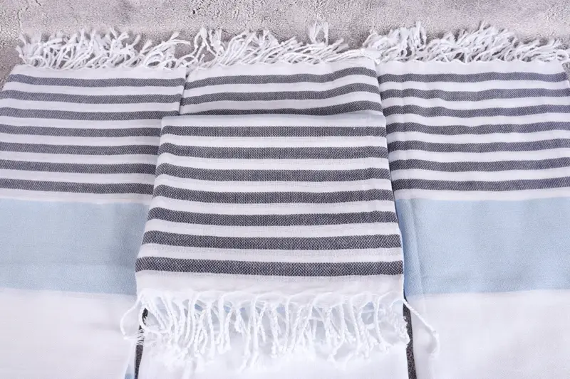 Turkish Towel USA, Wedding Towel, Wedding Gift, 70x40 Cotton Striped Towel, Best Friend Christmas Gift, Organic Beach Towel, Absorbent Turkish towel - 4