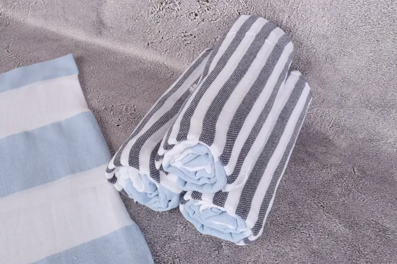 Turkish Towel USA, Wedding Towel, Wedding Gift, 70x40 Cotton Striped Towel, Best Friend Christmas Gift, Organic Beach Towel, Absorbent Turkish towel - 8