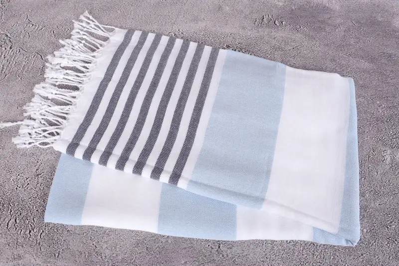 Turkish Towel USA, Wedding Towel, Wedding Gift, 70x40 Cotton Striped Towel, Best Friend Christmas Gift, Organic Beach Towel, Absorbent Turkish towel - 6