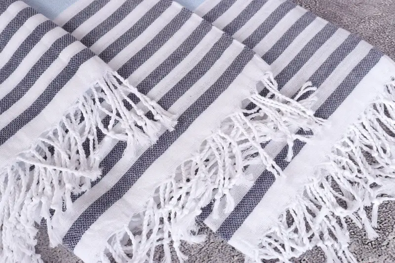 Turkish Towel USA, Wedding Towel, Wedding Gift, 70x40 Cotton Striped Towel, Best Friend Christmas Gift, Organic Beach Towel, Absorbent Turkish towel - 5