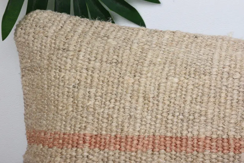 Vintage Kilim Pillow Cushion, Handmade Kilim Cushion, Home Decor Pillow, 8x16 Beige Cushion Case, Kilim Pillow, Pillow, Cotton Pillow Case - 2