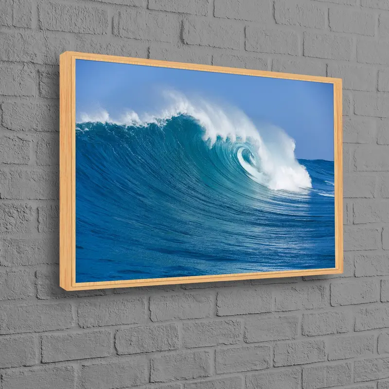 Okyanus Dalgaları: Kıyı Mavisi Baskılı Kanvas Tablo