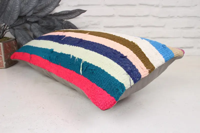 Christmas Pillow Case, Ethnic Throw Pillow Cover, Throw Kilim Pillow, 12x24 White Pillow Cover, Vintage Kilim Pillow, Pillow Sham, Gift Pillow - 6