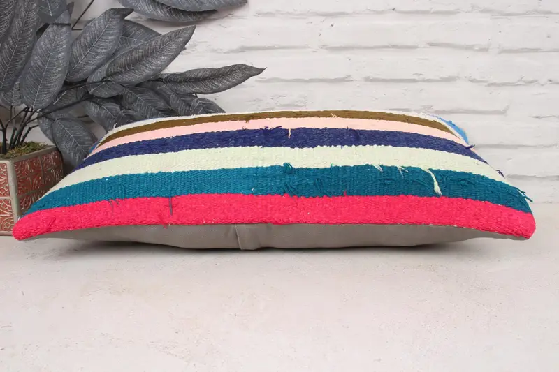 Christmas Pillow Case, Ethnic Throw Pillow Cover, Throw Kilim Pillow, 12x24 White Pillow Cover, Vintage Kilim Pillow, Pillow Sham, Gift Pillow - 5