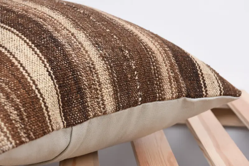 Yoga Pillow, 14x14 Brown Pillow Sham, Gift Pillow, Designer Throw Pillow Cover, Patio Pillow Cover, Cushion Cover, Kilim Pillow, Home Decor Pillow - 7
