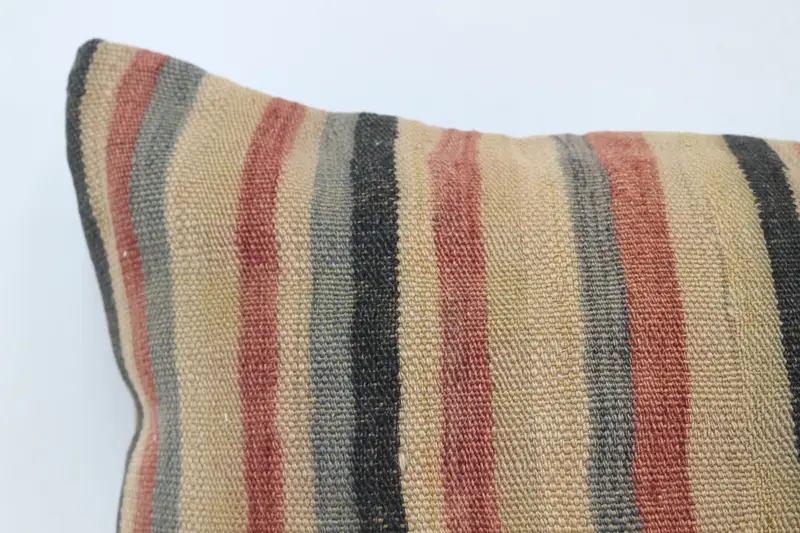 Traditional Pillow Sham, Cushion Case, Boho Pillow Sham Cover, Handmade Rug Seat Pillow Sham, 20x28 Beige Pillow, Vintage Kilim Pillow, Gift Pillow - 2