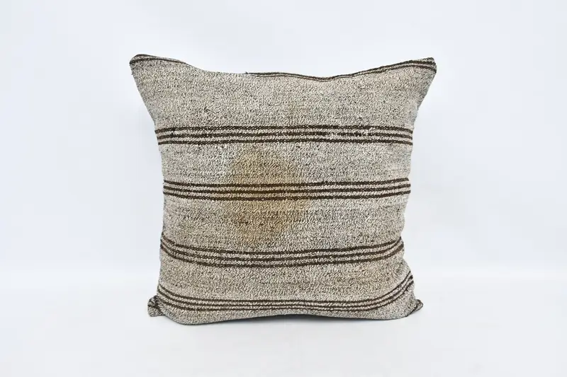 28x28 White Pillow Sham, Authentic Pillow Case, Anatolian Cushion, Throw Kilim Pillow, Boho Pillow Sham Cover, Kilim Pillow, Cushion Cover - 1