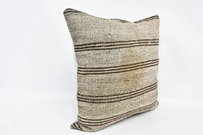 28x28 White Pillow Sham, Authentic Pillow Case, Anatolian Cushion, Throw Kilim Pillow, Boho Pillow Sham Cover, Kilim Pillow, Cushion Cover - 3