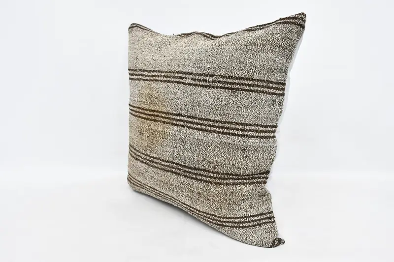 28x28 White Pillow Sham, Authentic Pillow Case, Anatolian Cushion, Throw Kilim Pillow, Boho Pillow Sham Cover, Kilim Pillow, Cushion Cover - 4