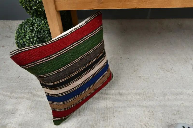 Pillow for Sofa, Designer Throw Pillow Cover, Nomadic Cushion, Pillow Sham, Interior Designer Pillow, 14x14 Red Cushion Cover, Boho Pillow - 7
