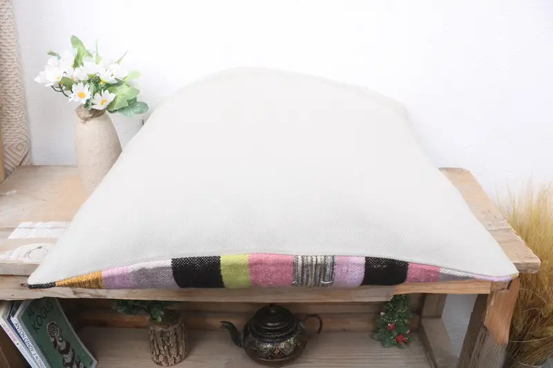 Traditional Pillow Sham, Cozy Throw Pillow Case, Home Decor Pillow, 18x18 Pink Pillow Case, Pillow Sham, Kilim Pillow Cover, Kilim Pillow - 7