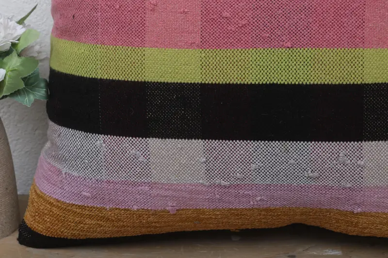 Traditional Pillow Sham, Cozy Throw Pillow Case, Home Decor Pillow, 18x18 Pink Pillow Case, Pillow Sham, Kilim Pillow Cover, Kilim Pillow - 3