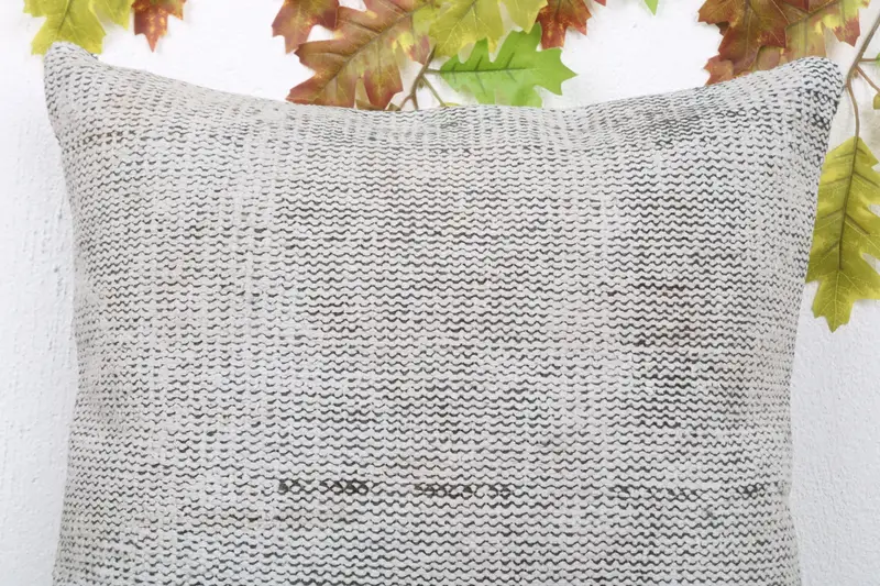 Kilim Cushion Sham, 20x20 White Cushion, Boho Chic Pillow Cover, Boho Pillow, Pillow for Couch, Ethnic Cushion, Pillow Cover, Tribal Pillow Sham - 4