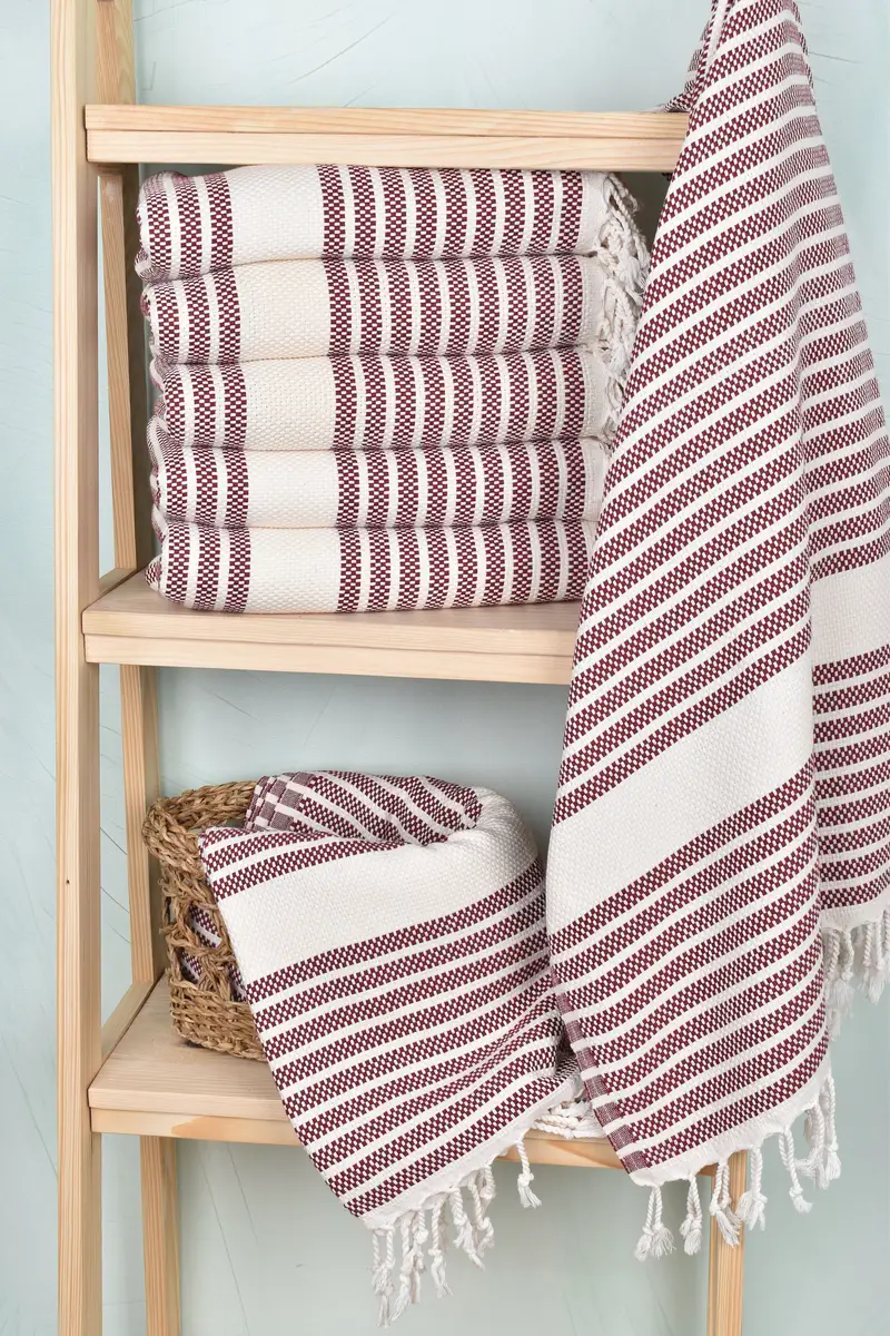70x40 Cotton Striped Towel, Wedding Gifts Towel, Gift For Mom, Sand-free towel, Personalized Turkish Towel, Antibacterial Turkish peshtemal towel - 5