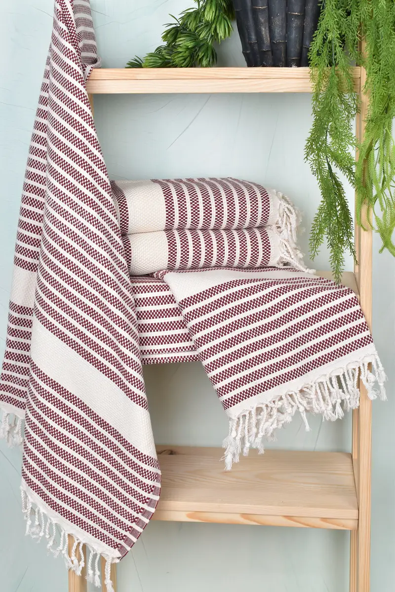 70x40 Cotton Striped Towel, Wedding Gifts Towel, Gift For Mom, Sand-free towel, Personalized Turkish Towel, Antibacterial Turkish peshtemal towel - 12