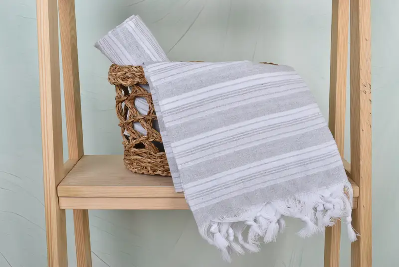 Bridal Gifts, Lightweight Turkish towel, Luxury towel, Beach Towel Personalized, Wedding Towel, 70x40 Cotton Striped Towel, Cotton towel - 4