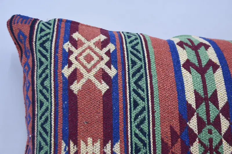 Pillow Cover, Vintage Kilim Throw Pillow, 20x28 Red Cushion Case, Kilim Pillow, Chair Pillow, Anatolian Pillow Sham, Pillow for Sofa - 2