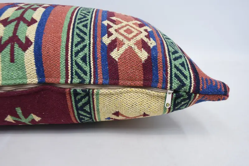 Pillow Cover, Vintage Kilim Throw Pillow, 20x28 Red Cushion Case, Kilim Pillow, Chair Pillow, Anatolian Pillow Sham, Pillow for Sofa - 5