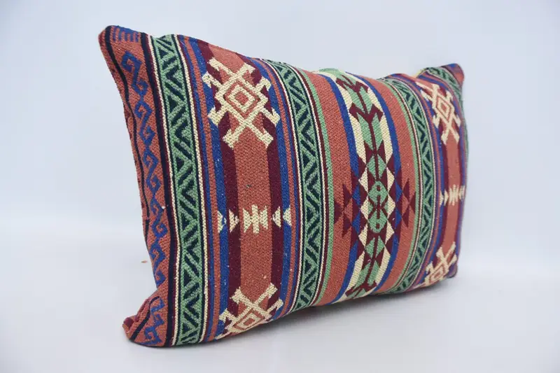 Pillow Cover, Vintage Kilim Throw Pillow, 20x28 Red Cushion Case, Kilim Pillow, Chair Pillow, Anatolian Pillow Sham, Pillow for Sofa - 3