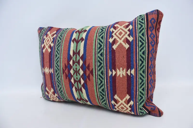 Pillow Cover, Vintage Kilim Throw Pillow, 20x28 Red Cushion Case, Kilim Pillow, Chair Pillow, Anatolian Pillow Sham, Pillow for Sofa - 4
