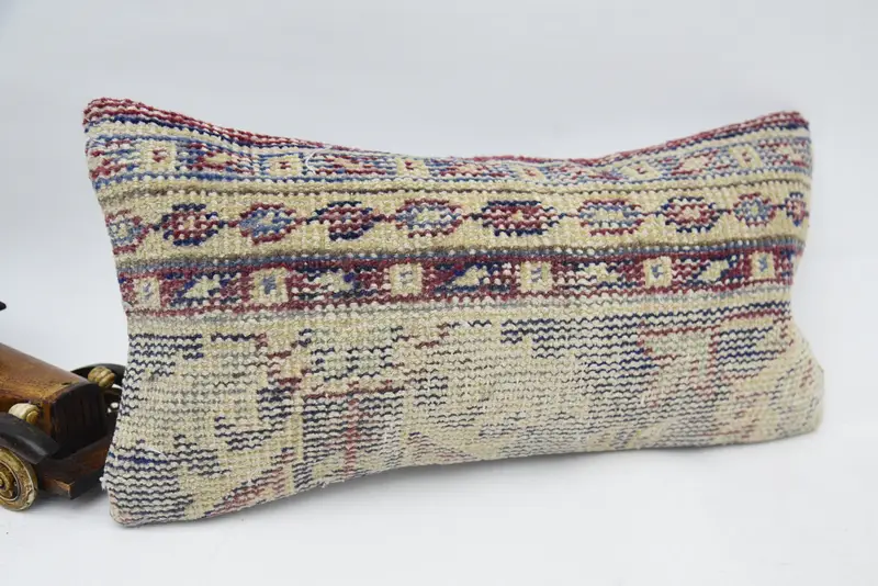 Kilim Pillow, 8x16 Blue Pillow, Home Decor Pillow, Throw Kilim Pillow, Pattern Throw Pillow, Pillow, Turkish Corner Cushion Cover - 2
