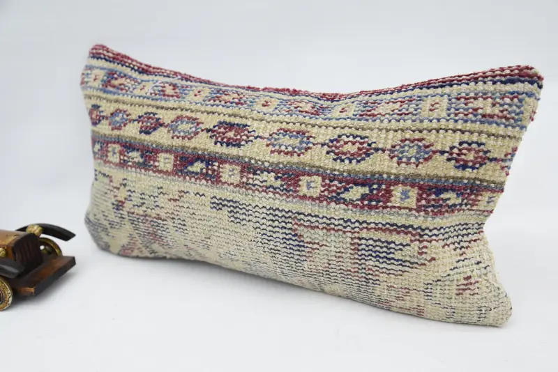 Kilim Pillow, 8x16 Blue Pillow, Home Decor Pillow, Throw Kilim Pillow, Pattern Throw Pillow, Pillow, Turkish Corner Cushion Cover - 3
