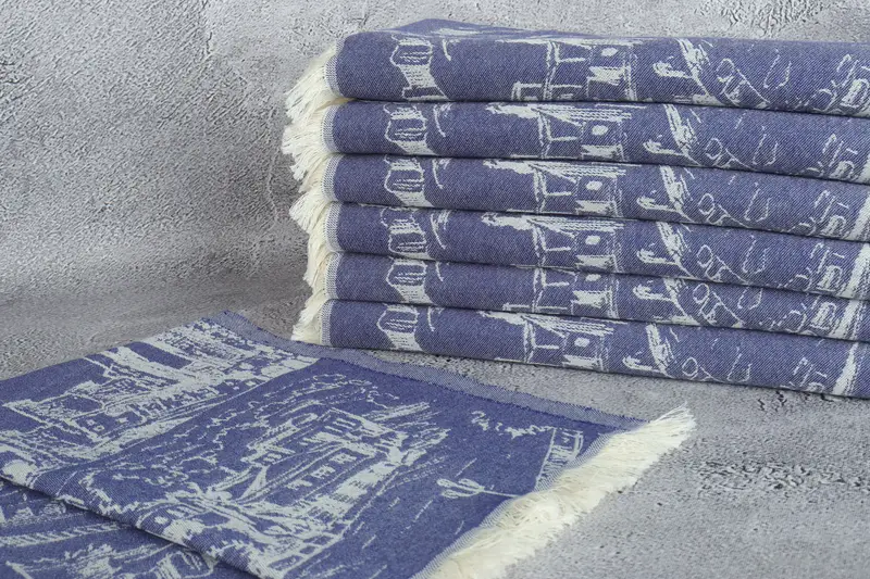 28x20 Cotton Landscape Patterned Towel, Turkish Hand Towel, Monogram Hand Towel, Bachelor Towel, Custom Gift, Monogrammed Hand Towel, Holiday Towel - 3