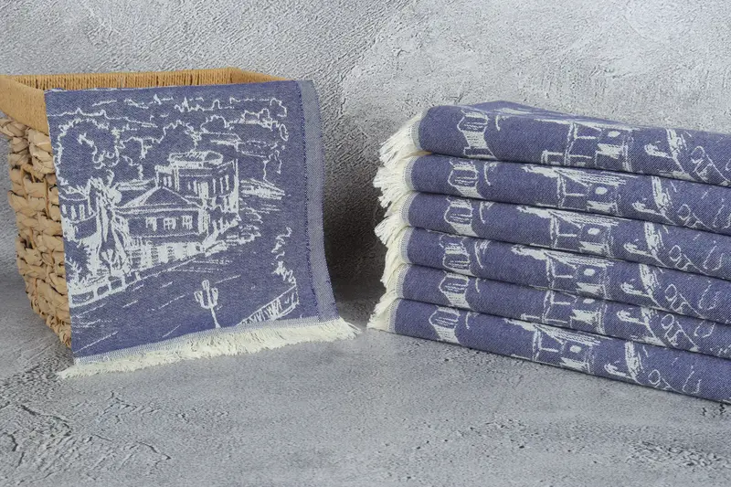 28x20 Cotton Landscape Patterned Towel, Turkish Hand Towel, Monogram Hand Towel, Bachelor Towel, Custom Gift, Monogrammed Hand Towel, Holiday Towel - 4