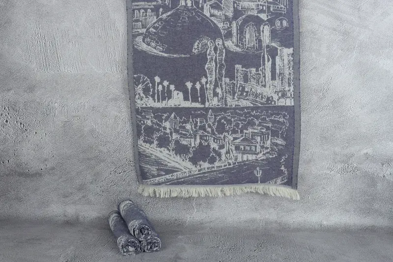 28x20 Cotton Landscape Patterned Towel, Turkish Hand Towel, Monogram Hand Towel, Bachelor Towel, Custom Gift, Monogrammed Hand Towel, Holiday Towel - 1