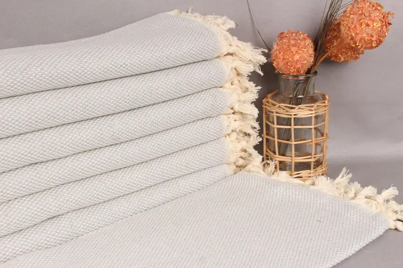 Custom Turkish Towel Beach Light Gray Polka Dot, 40x71 Inches