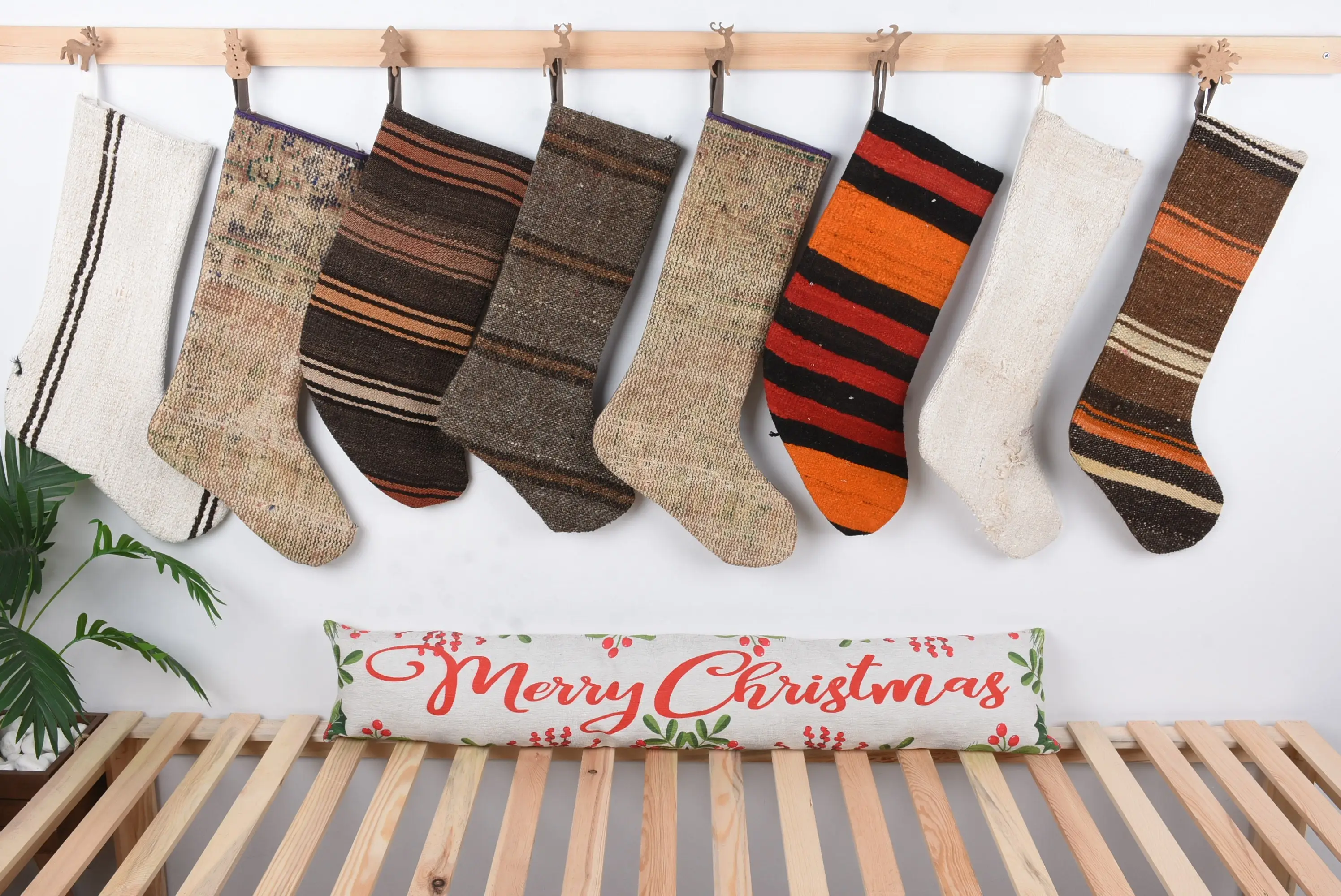 Weihnachtsornamentmuster, 8-Zoll-Kelimstrumpf - 1