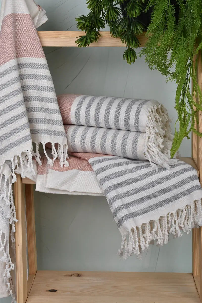 68x36 Cotton Striped Terry Towel, Family Gift, Bridesmaid Gifts, Quick-dry travel peshtemal towel, Bachelorette Party Gifts, Organic Turkish towel - 6