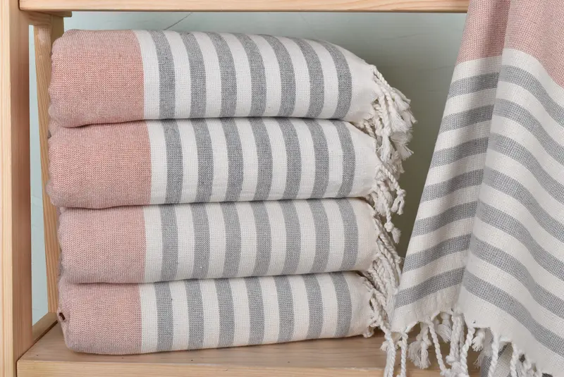 68x36 Cotton Striped Terry Towel, Family Gift, Bridesmaid Gifts, Quick-dry travel peshtemal towel, Bachelorette Party Gifts, Organic Turkish towel - 2