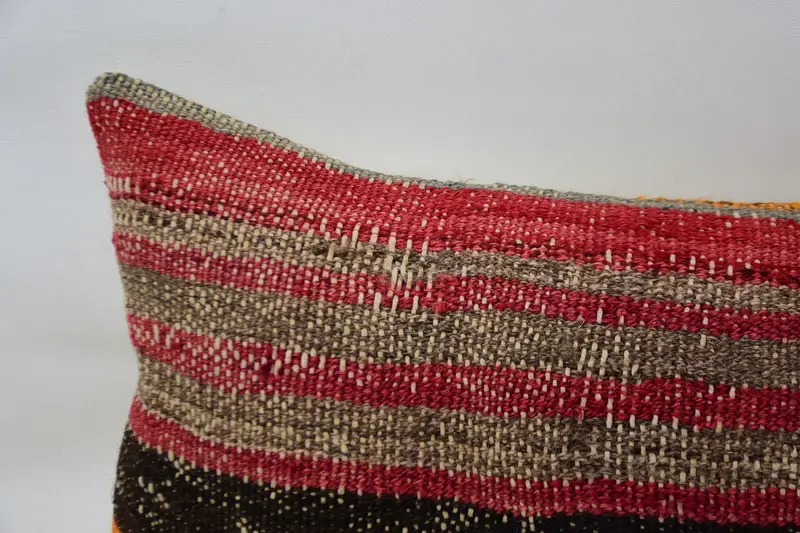 Tribal Pillow, 12x36 Red Pillow Case, Wool Kilim Pillow Pillow Sham, Turkish Pillow, Cushion Cover, Throw Kilim Pillow, Vintage Kilim Throw Pillow - 2