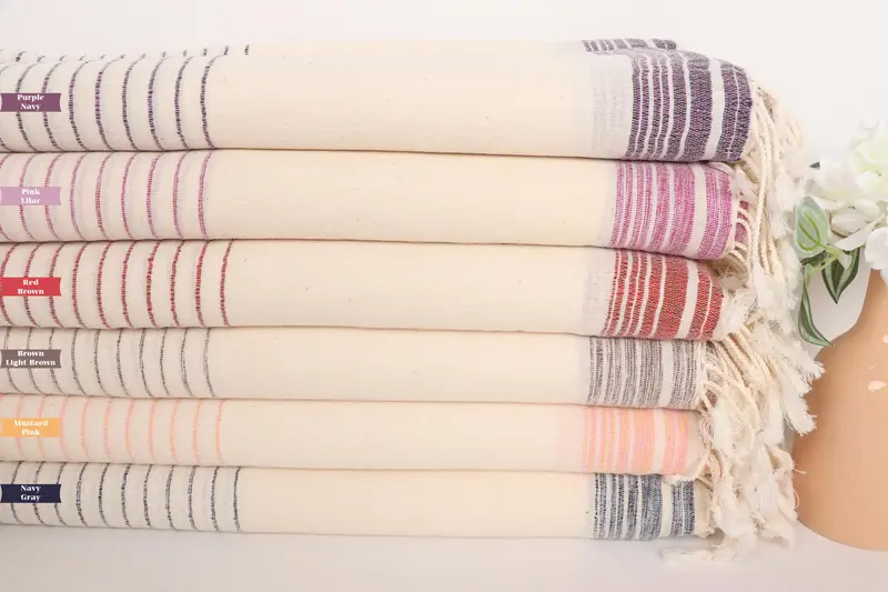 Personalized Gift, Custom Wedding Gift, 68x36 Cotton Striped Towel, Sand-resistant Turkish towel for the beach, Gift For Mom, Sand-free towel - 2