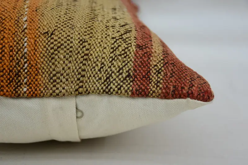 Throw Kilim Pillow, Pillow Sham, Comfy Throw Pillow Case, 12x24 Beige Pillow, Garden Pillow Cover, Antique Pillows, Vintage Kilim Pillow - 5