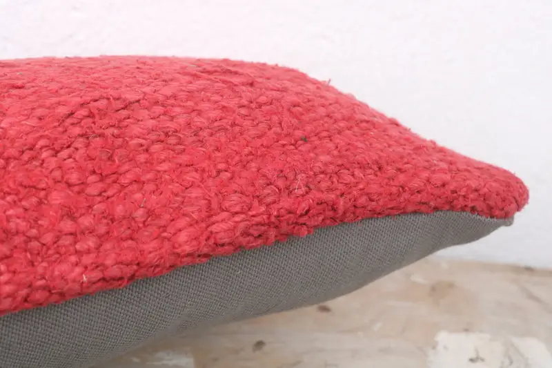 Handmade Kilim Cushion, 8x16 Red Pillow Cover, Boho Chic Pillow Sham, Pillow Sham, Vintage Pillow, Throw Kilim Pillow, Boho Chic Pillow Case - 6