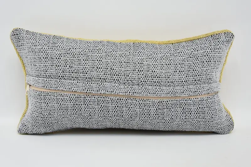 Vintage Pillow, Nautical Throw Cushion, Turkish Pillow, Ethnical Kilim Rug Pillow, Cushion, 8x16 Beige Pillow Cover, Hippie Throw Cushion Cover - 6