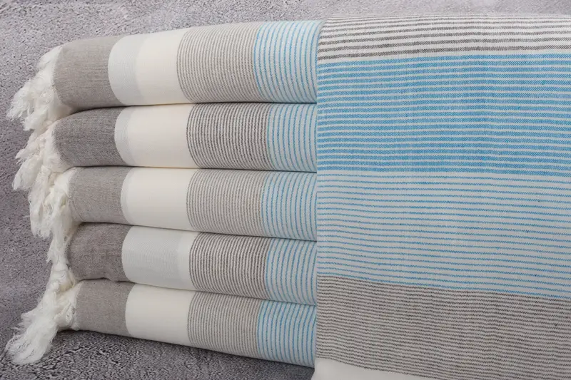 Large Turkish Towel, Scarf Towel, Home Decor Gifts, Bachelor Party Gifts, 68x40 Cotton Striped Towel, Bachelorette Party Gifts, Summer Gift - 1