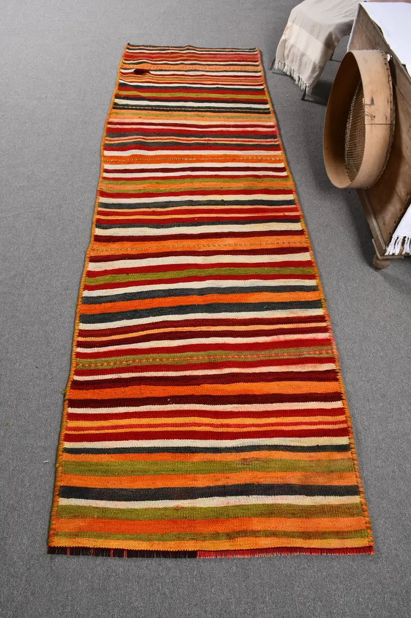 3,2x10,5 ft Läufer Vintage Teppich, roter türkischer Teppich - 1