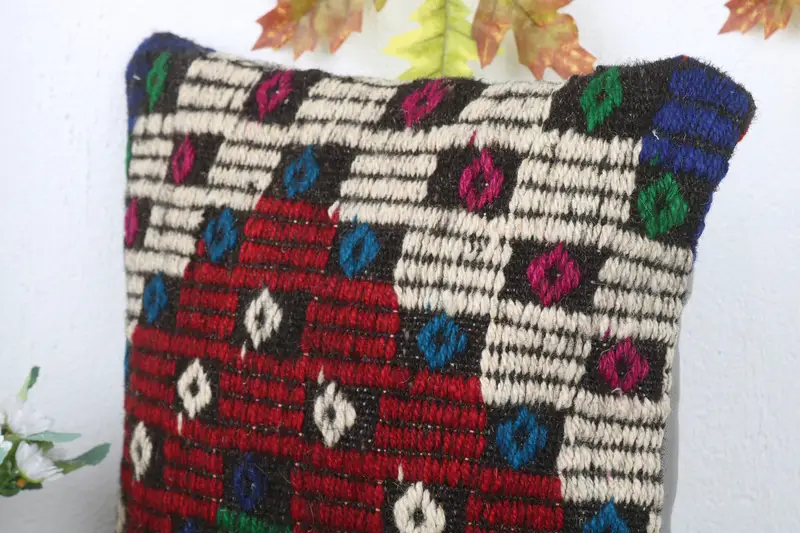 16x16 Red Cushion, Gift Pillow, Wholesale Pillow Cover, Pillow for Sofa, Cotton Pillow Sham, Cushion Case, Vintage Kilim Throw Pillow - 5