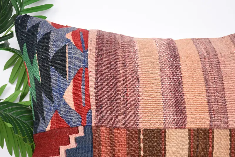 Bench Pillow Cover, Tapestry Pillow Cover, Vintage Kilim Pillow, Pillow Sham, Vintage Kilim Throw Pillow, Antique Pillows, 20x28 Red Pillow - 2