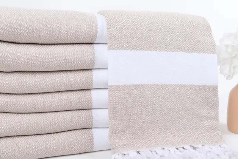 Best Wedding Gift, Quick-dry peshtemal, Engagement Gift, Monogram Turkish Towel, Wedding Hand Made Gift, Thin towel, 70x40 Cotton Diamond Towel - 2